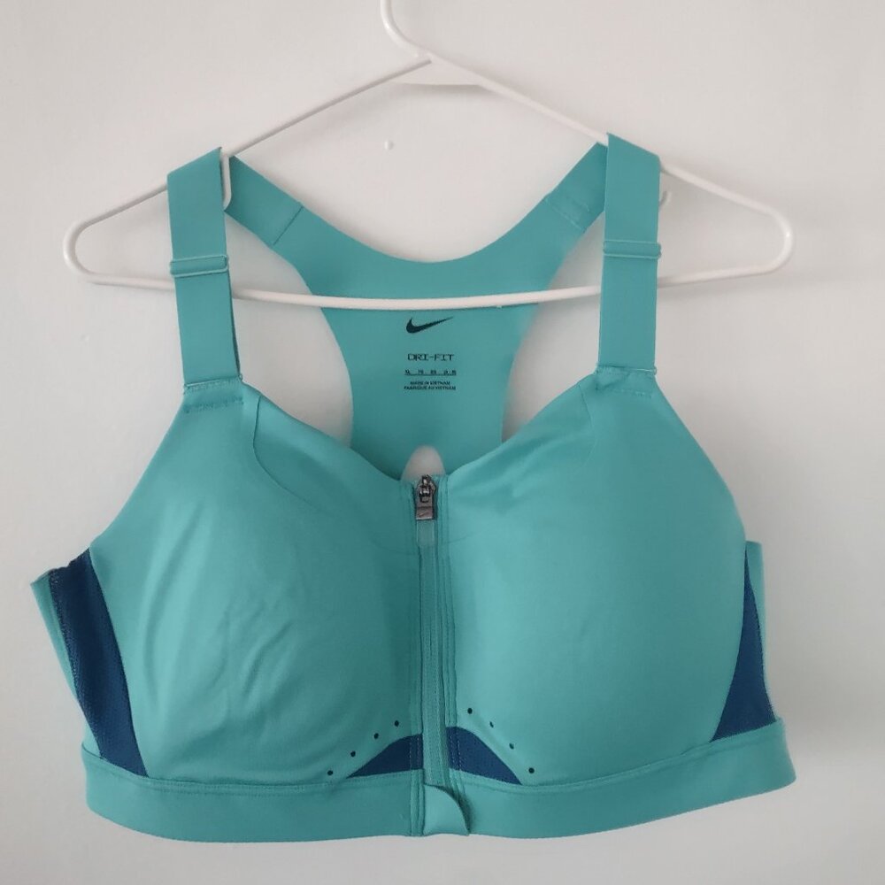 Nike Front Zip Sports Bra (Royal Mint)